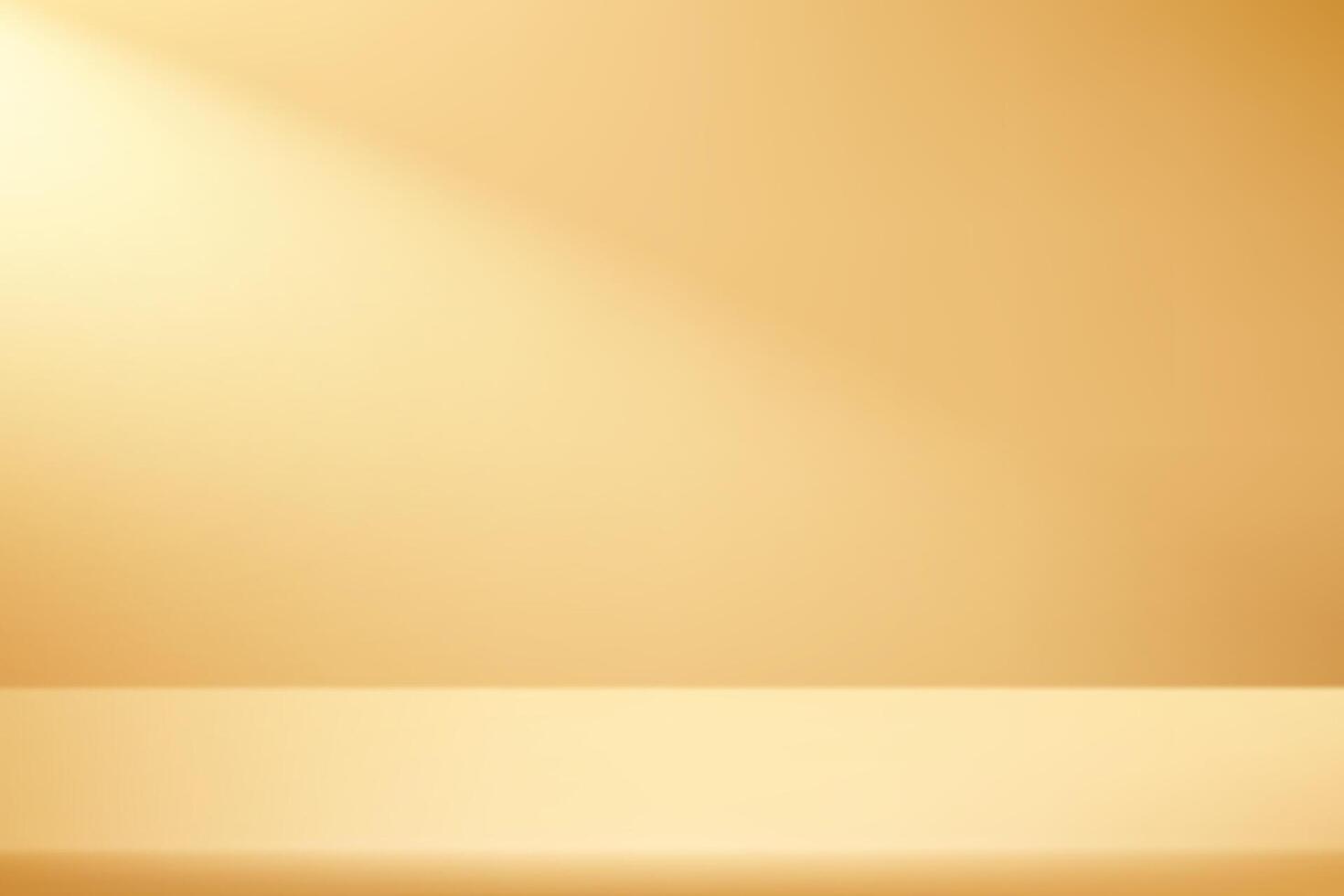 Pastel Yellow Background Empty Room Studio with table. Space for selling products on the website. illustration. vector