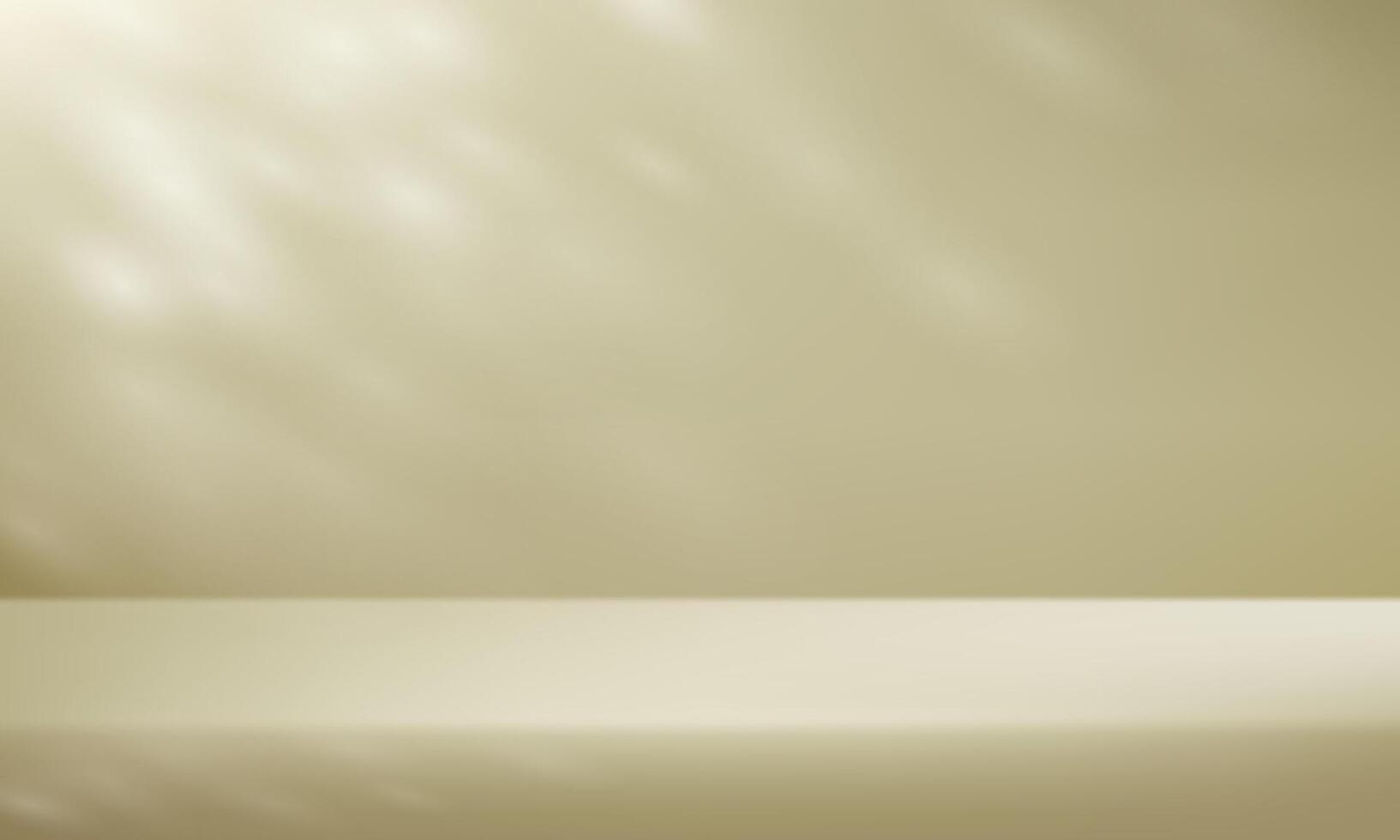 Background Beige Studio with Shadow Leaves. Space for selling products on the website. Empty room with shadow leaves. vector
