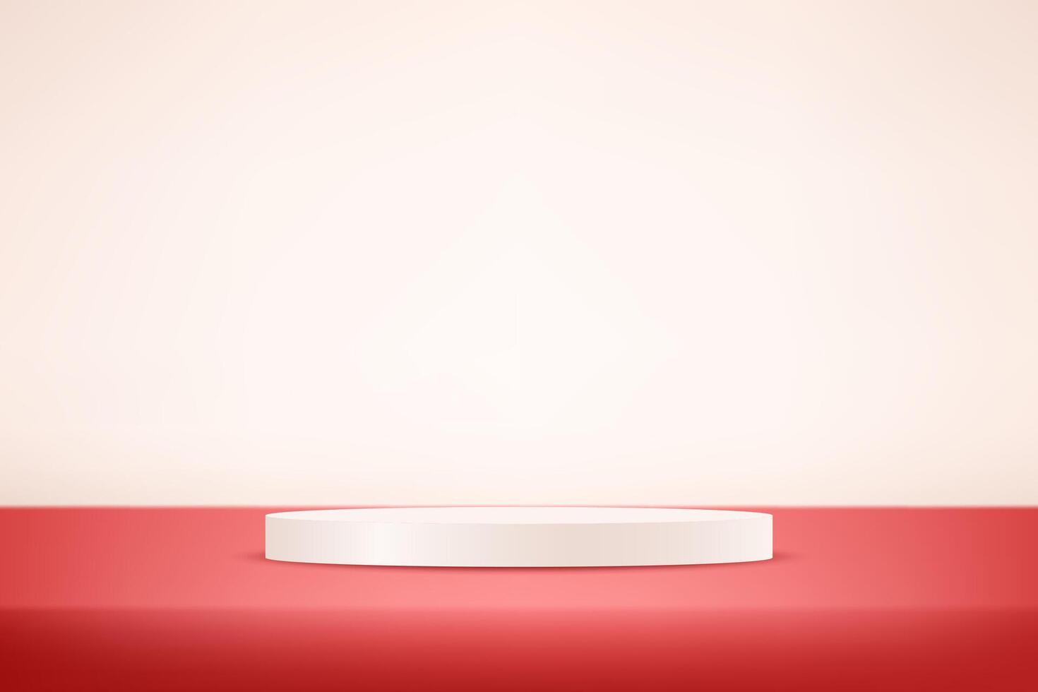 Pink background 3d with white podium. Empty room with light effect. Space for selling products on the website. illustration. vector