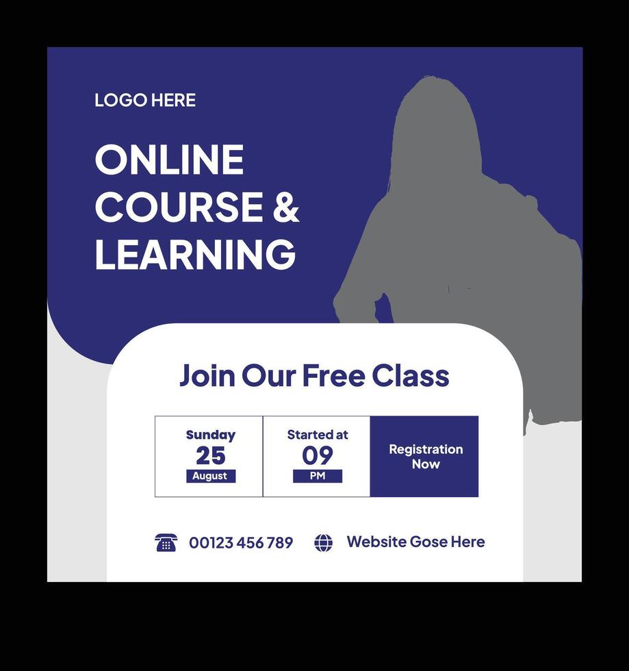Online course free class registration vector