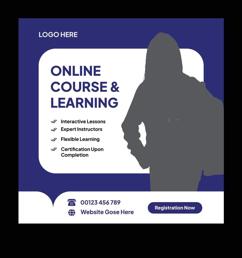 Online course and learning options vector