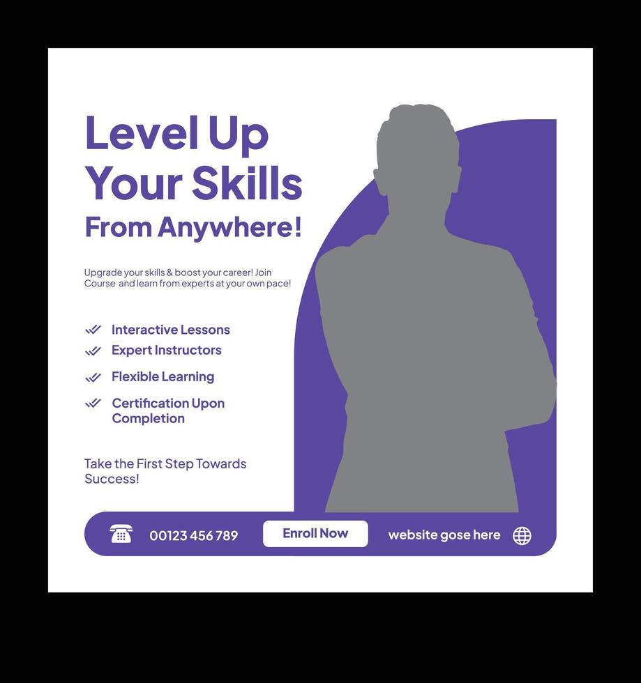 Online skill enhancement platform vector