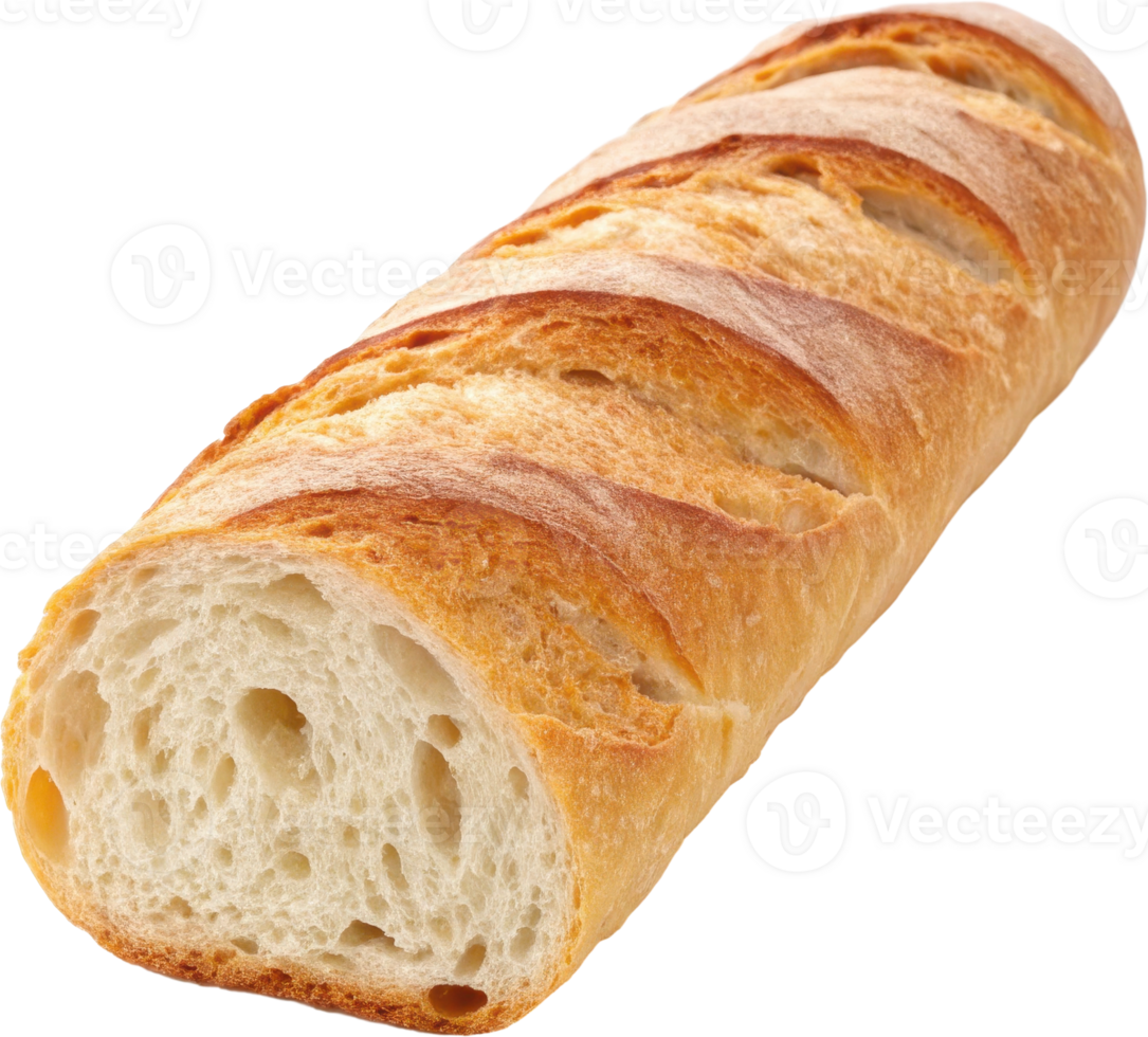 Cross section of a freshly baked baguette png