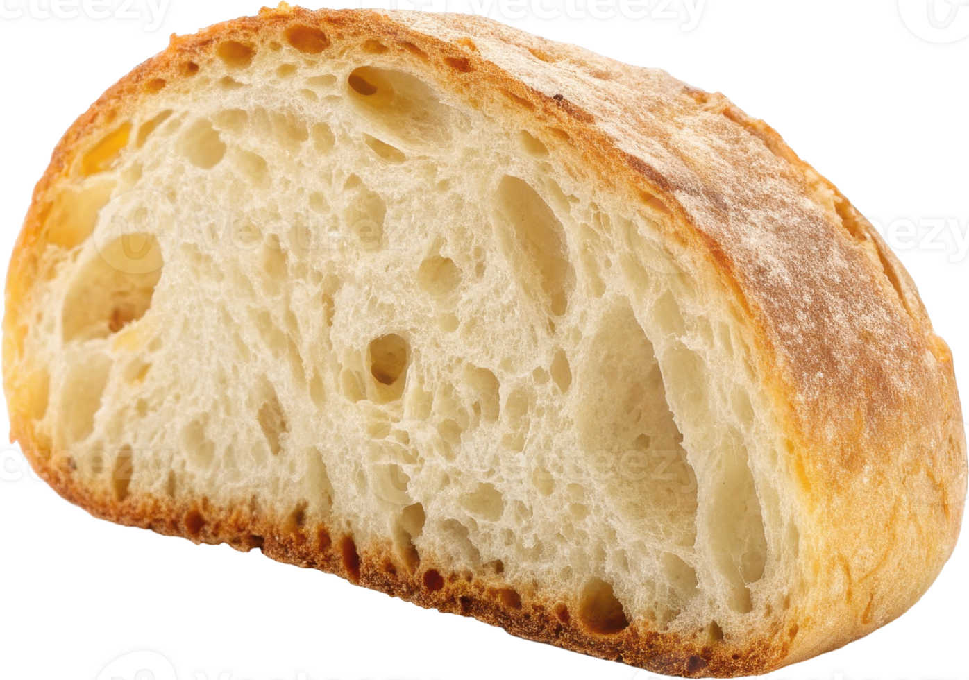 Horizontally sliced ciabatta bread png