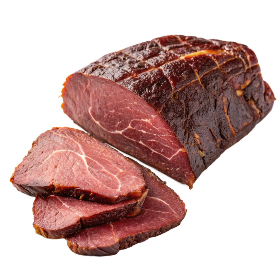 a sliced roast beef on a transparent background png