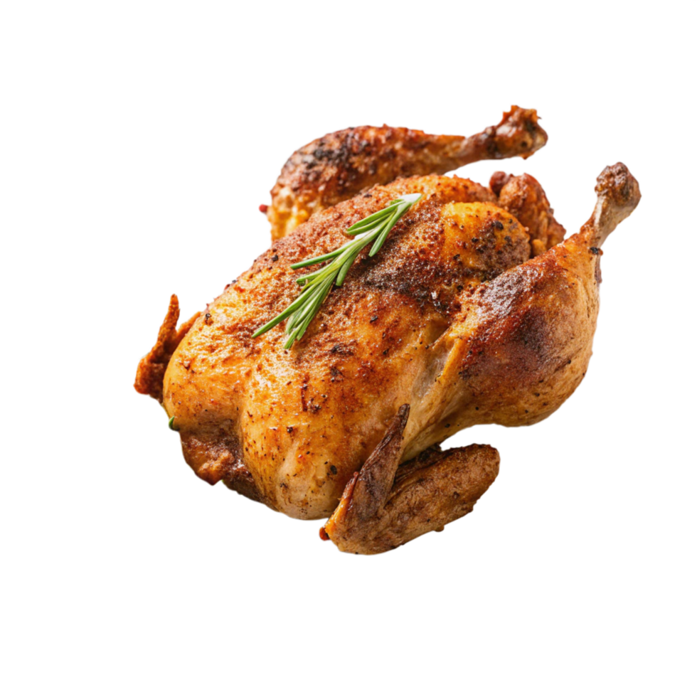 New a chicken on a transparent background background with a rosemary sprig png