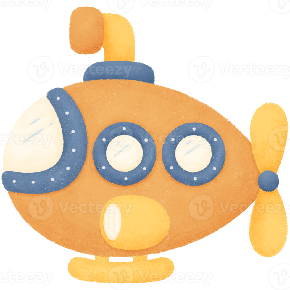 Orange submarine toy png