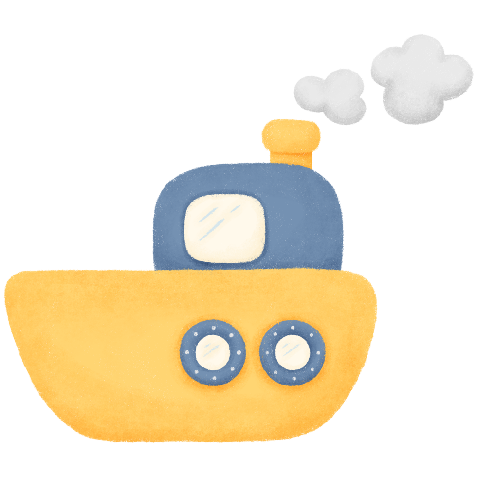 Blue wooden ship png