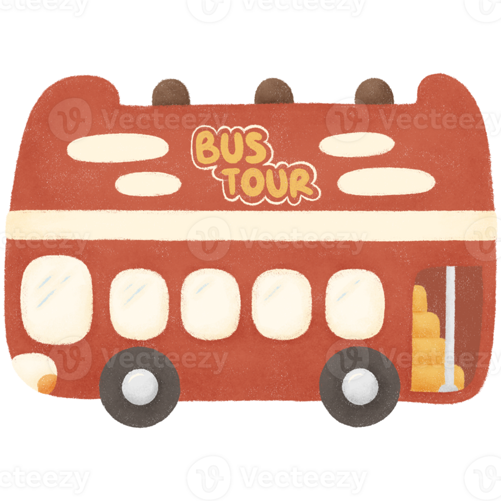 Red bus tour png