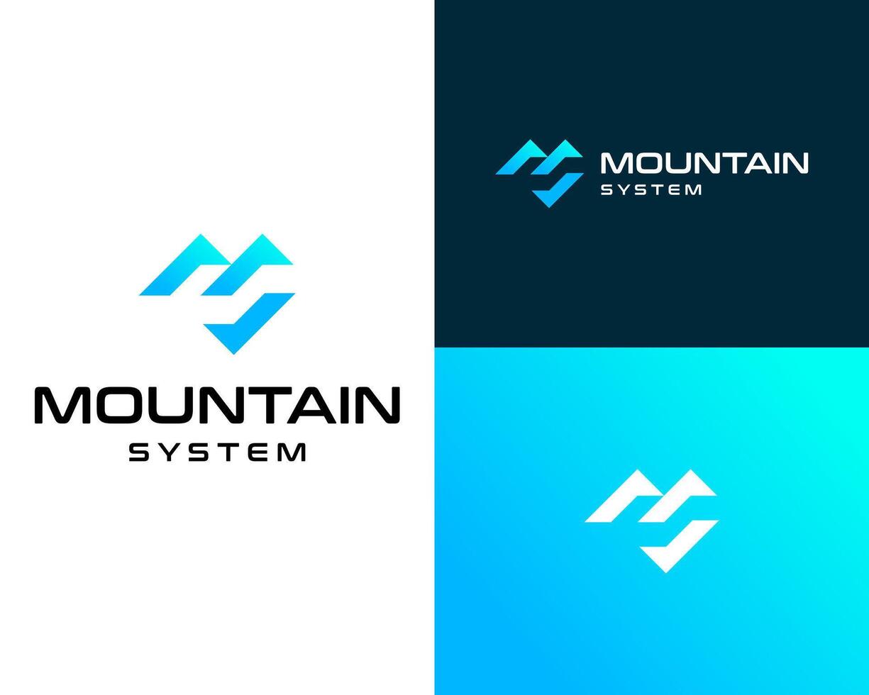 Logo design about MS letters mountain monogram. vector