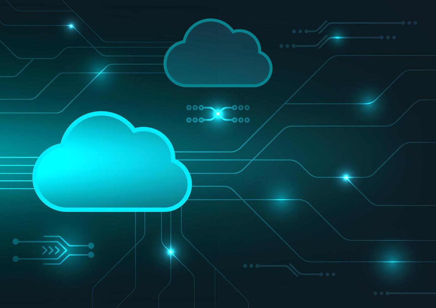 Cloud technology with digital connections vector