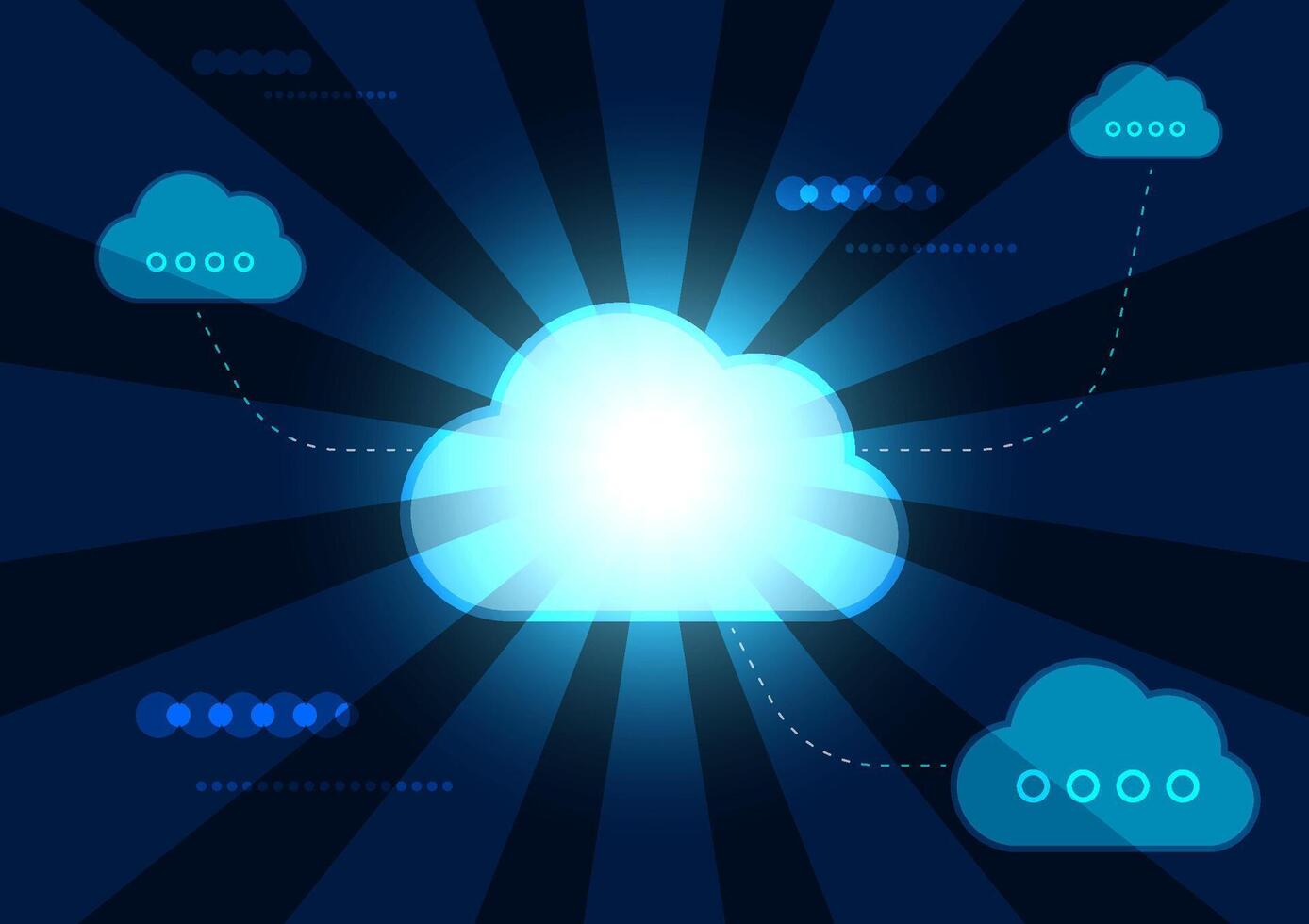 Cloud technology and data illustration vector