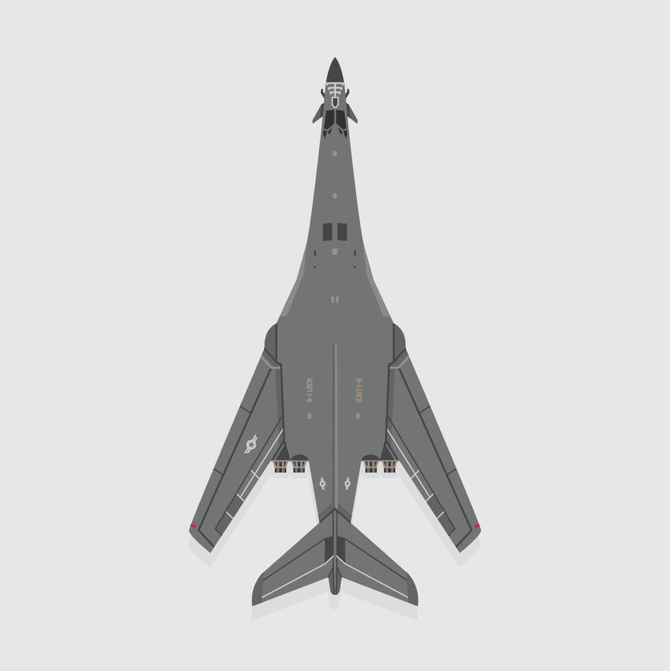 B-1 Lancer, military technology illustration of fighter aircraft, modern bombers type fighter aircraft with details. isolated bomber for study and poster vector