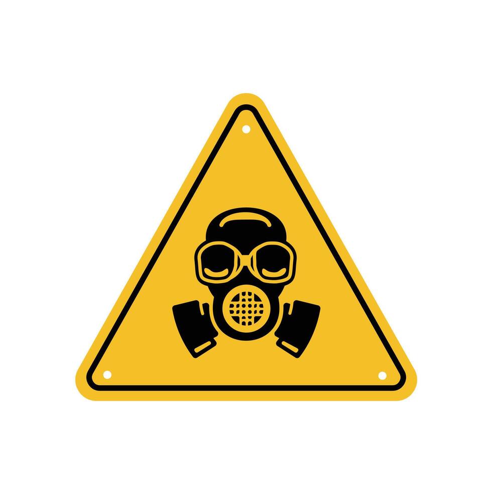 Radiation hazard signs set. Mask symbol due to polluted air on background. Flat illustration. Collection vector