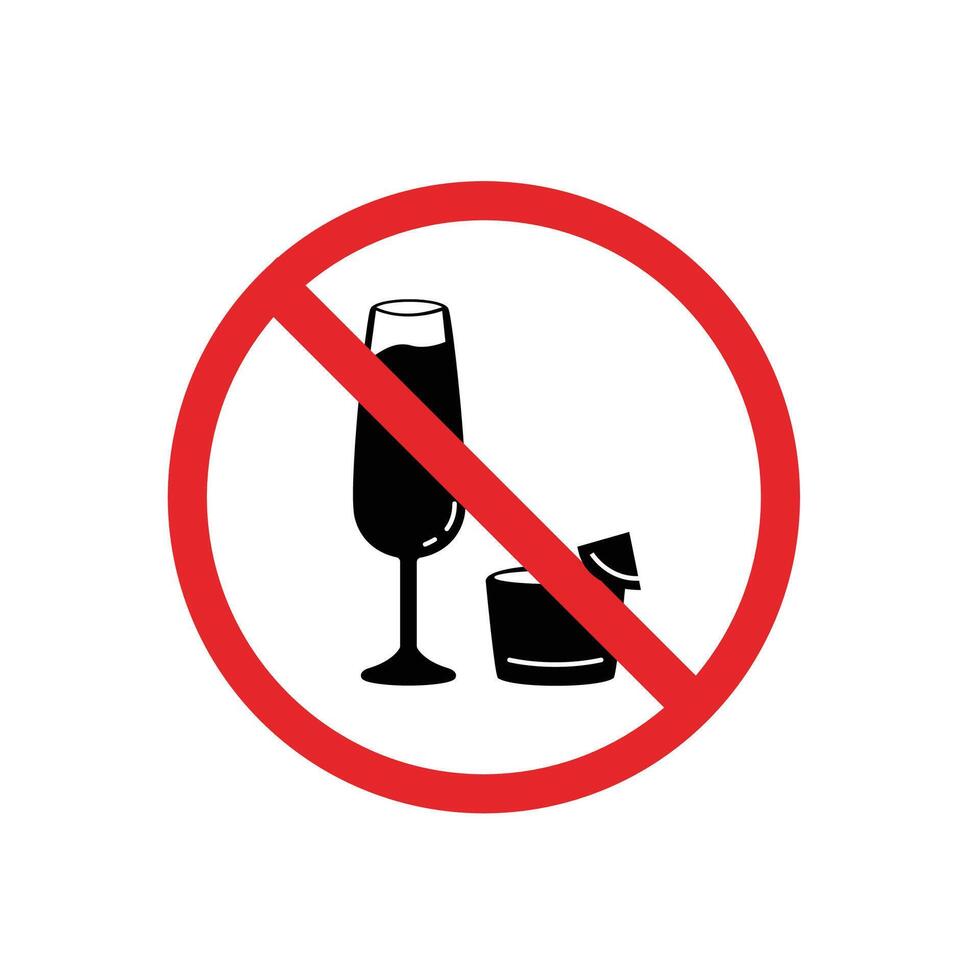 ISO Prohibition Sign No drinking symbol, no drinking. Suitable for posters and web icons vector