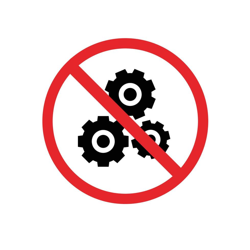 Dangerous gear sign, dangerous machine symbol. Suitable for posters and web icons. vector