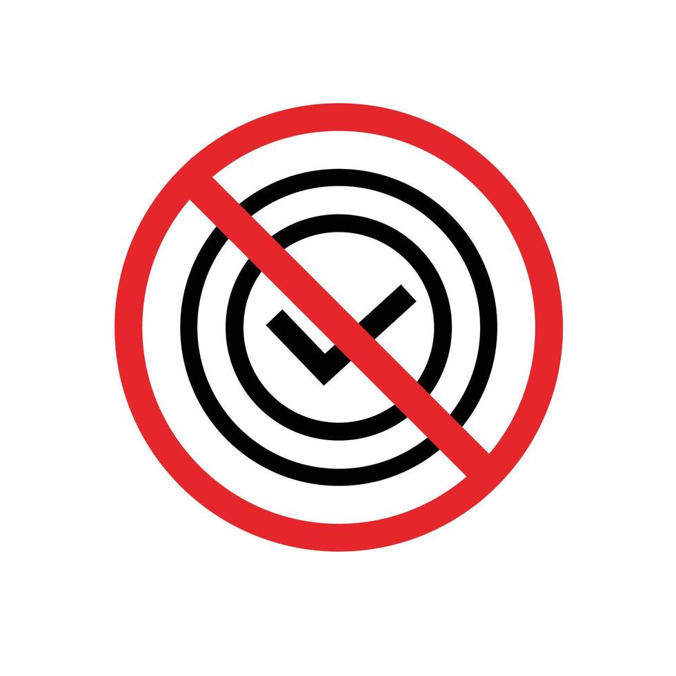 No check mark, fail symbol. Suitable for posters and web icons. vector