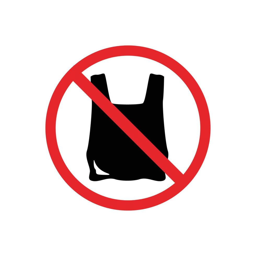 no plastic, no single-use plastic icon.empty plastic bag, Protect the environment, Suitable for poster use and web icons vector