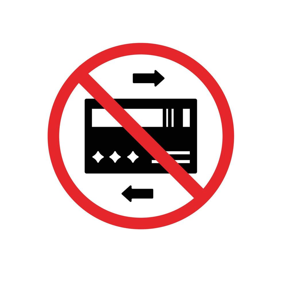 Broken credit card icon. Bank payment method sign. Online Shopping Symbol. Ban stop symbol. No credit card icon vector