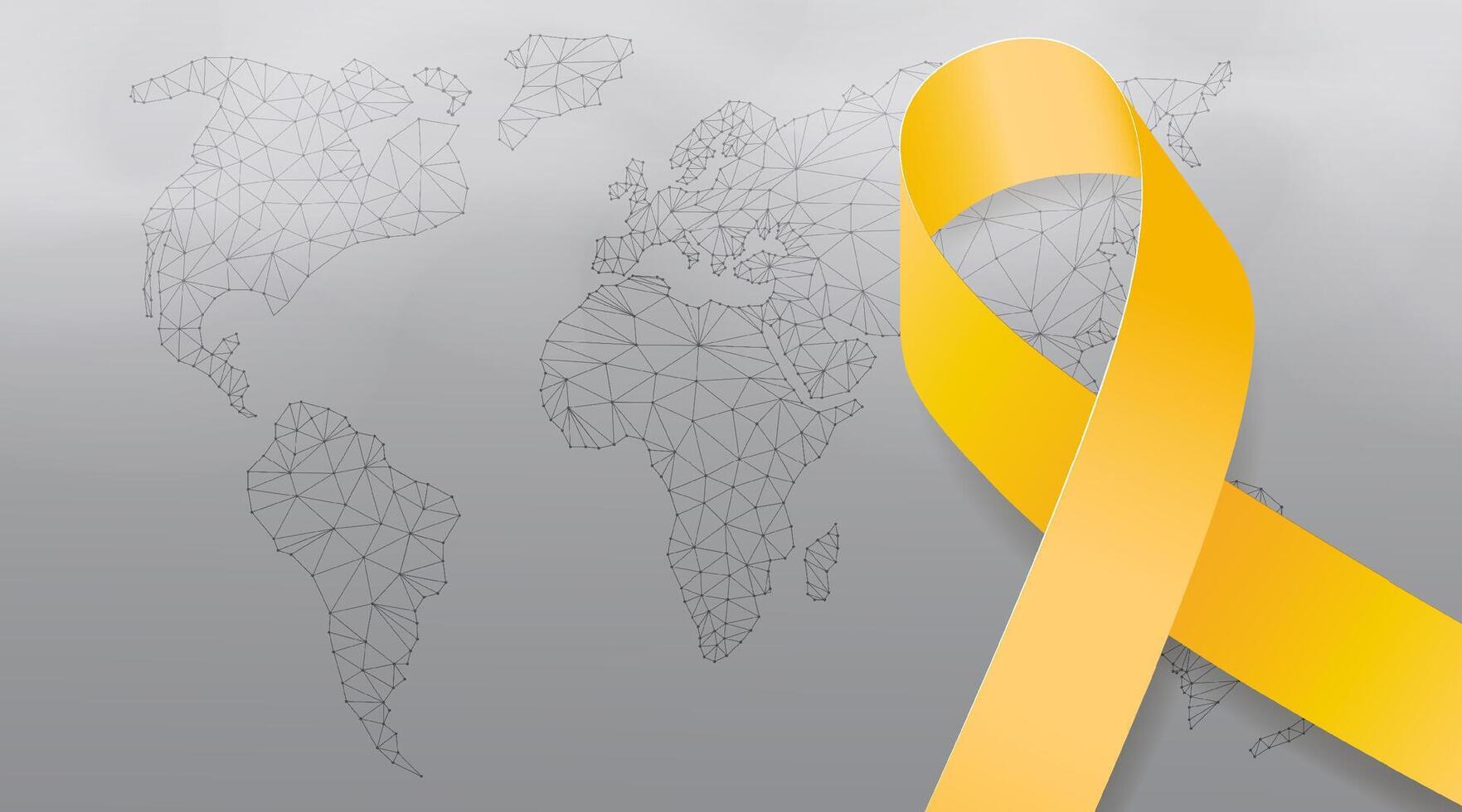 Sarcoma cancer awareness month concept. Banner template with yellow ribbon vector