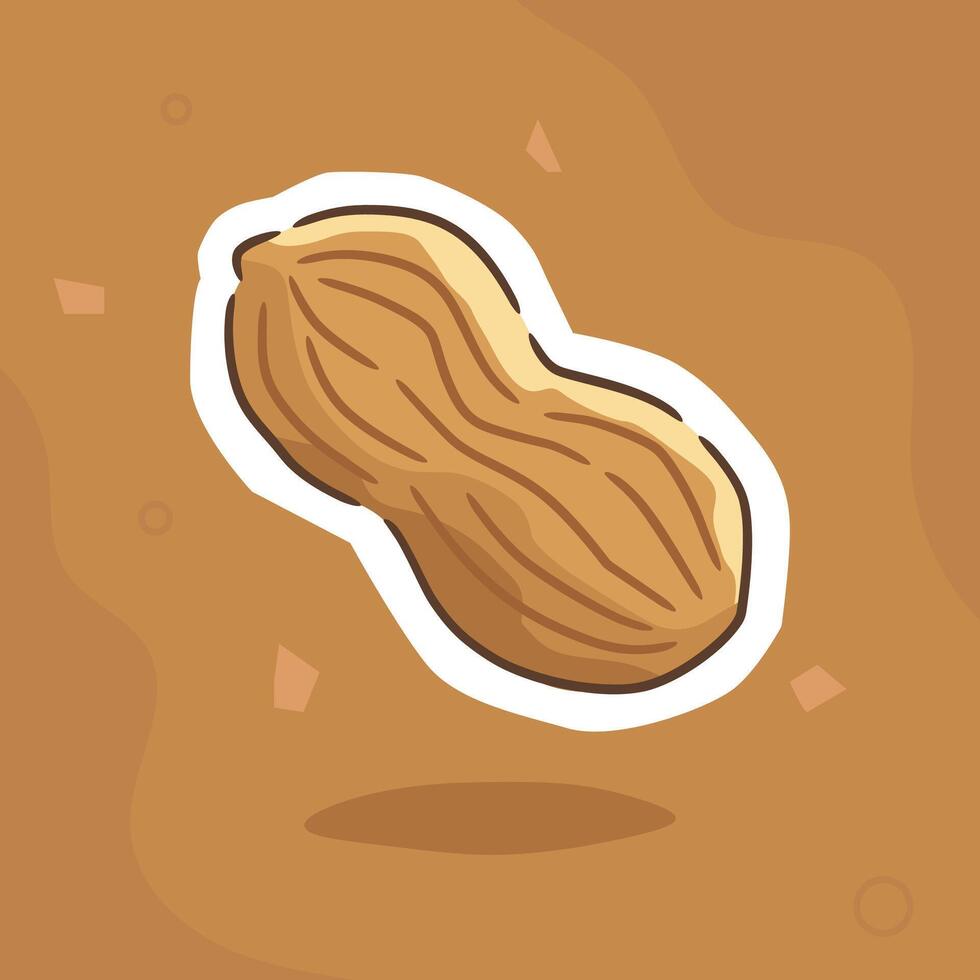 Peanut illustration on brown backdrop vector