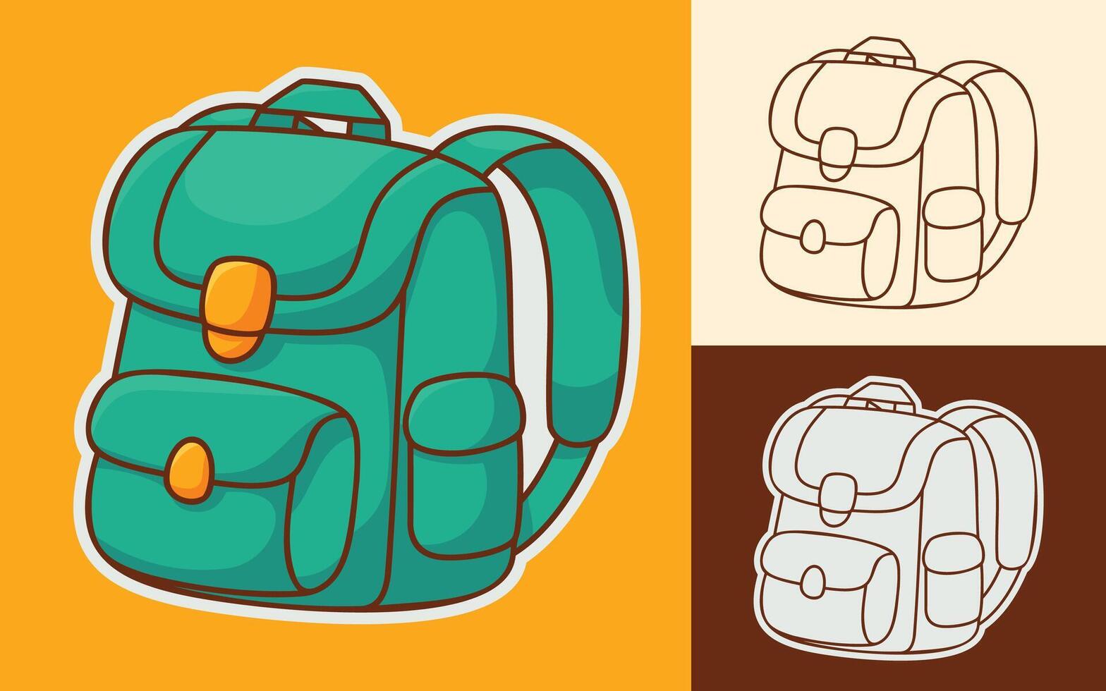 Illustration of a stylish backpack vector
