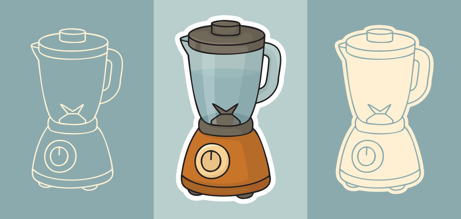 Three styles of Cartoon Ladder Sticker vector