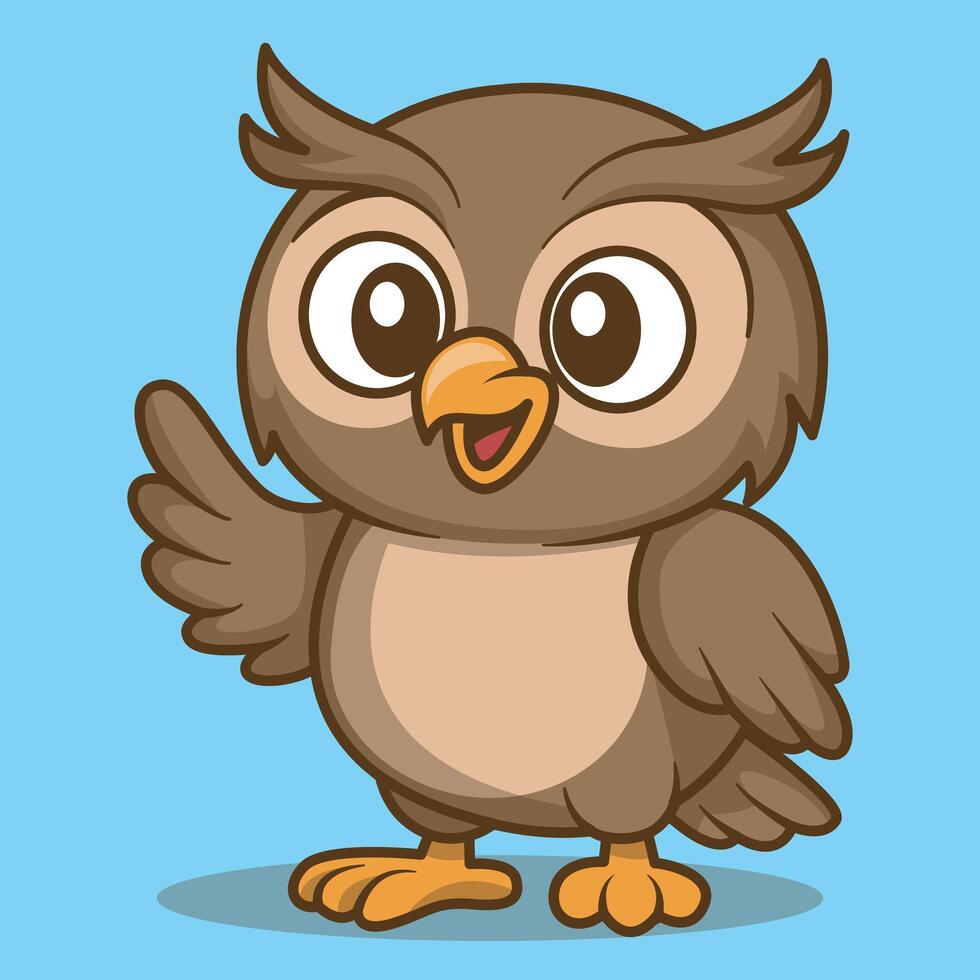 Cartoon Illustration of a Happy Owl Mascot vector