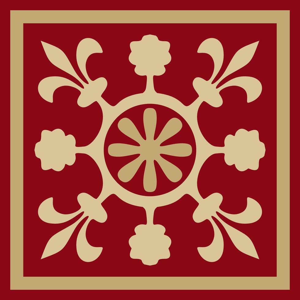gold and red ancient Roman ornament elements. Classic European part pattern vector