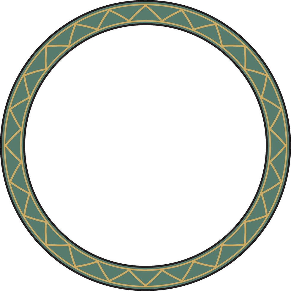 colored round Yakut ornament. Endless circle, border, frame of the northern Far East. vector