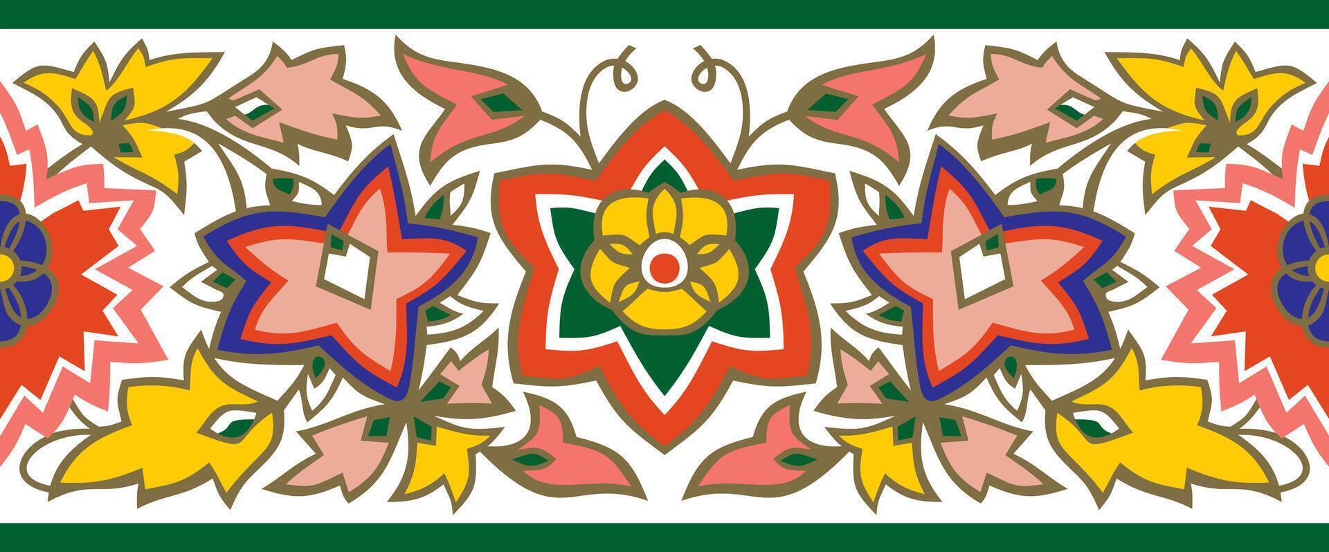 seamless colored national Indian ornament. Endless ethnic pattern of Indian civilization. vector