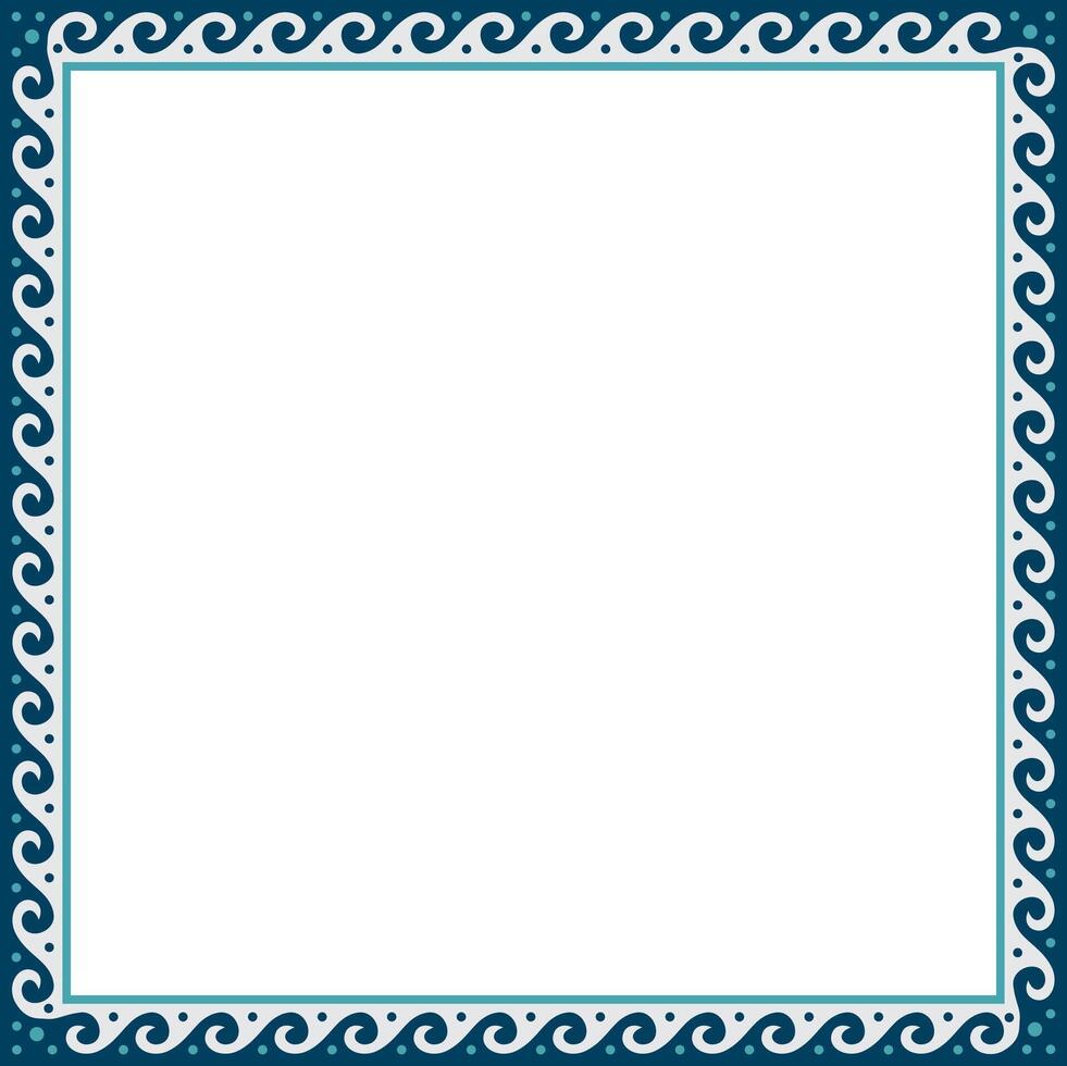 colored classic Greek square ornament. Rectangle of Ancient Greece and Roman Empire. Byzantine painting of walls, and ceiling vector