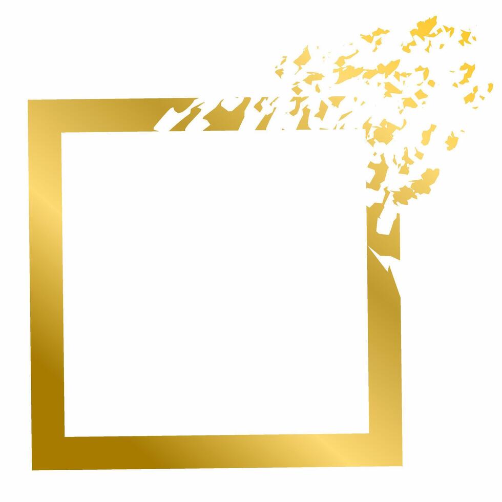 Square Gold Border with Light Gradient vector