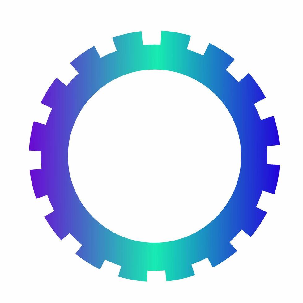 Digital Style Round Badge with Gradient vector
