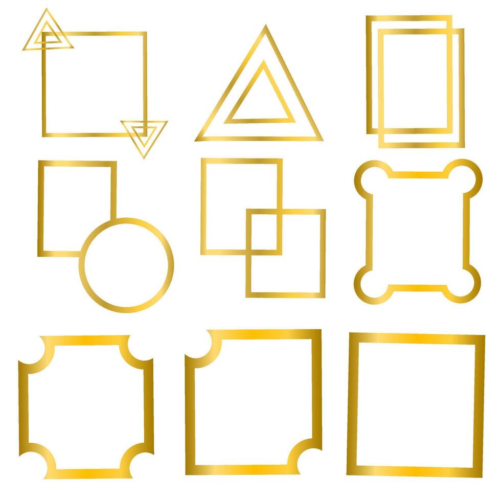 Simple Golden Frame Collection vector