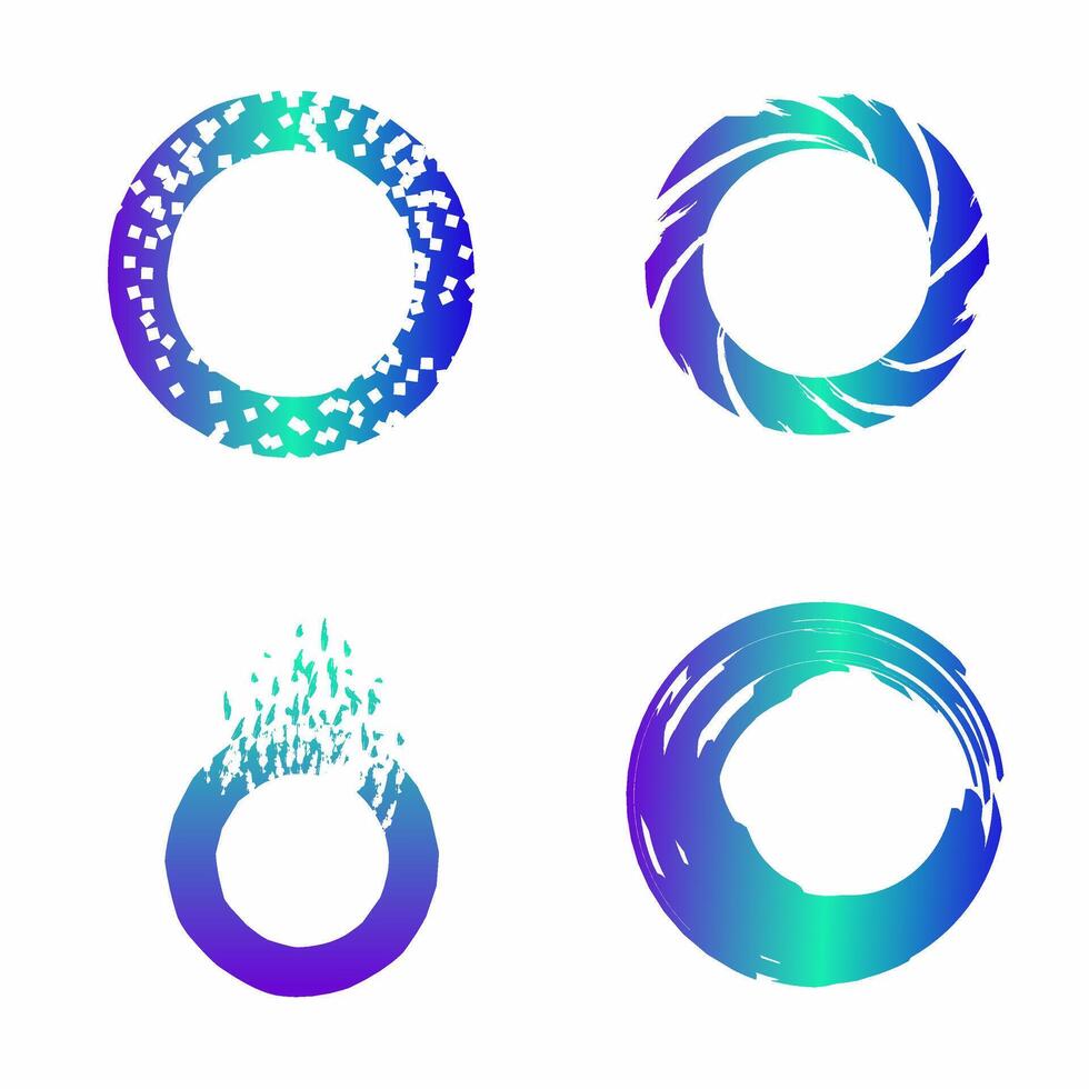 Cyber Frame Ring Variations vector