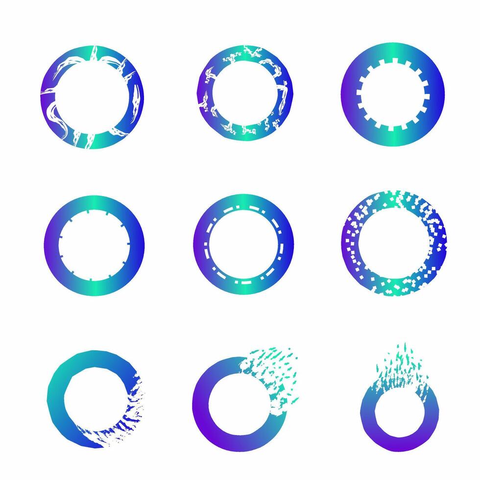 Gradient Tech Ring Elements vector