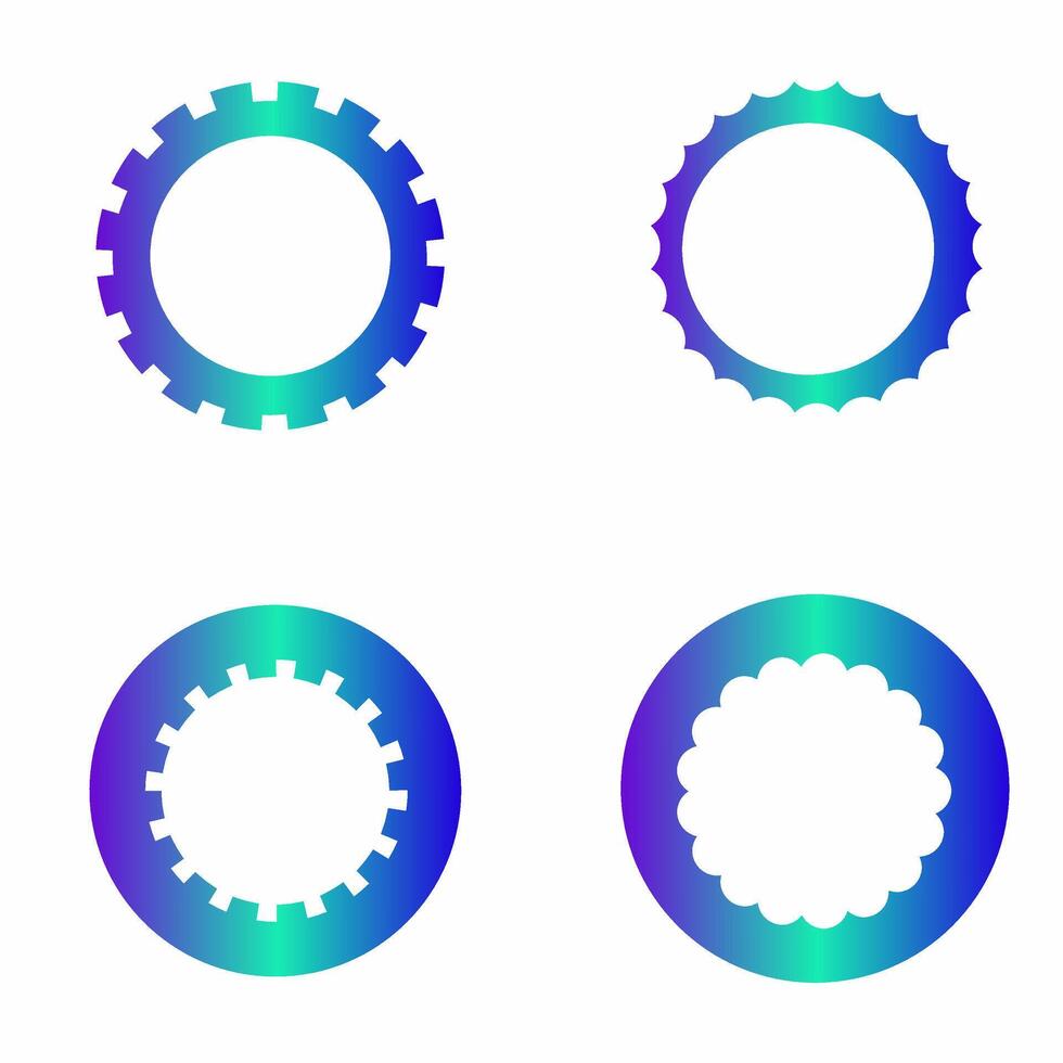 Neon Tech Ring Badge Bundle vector