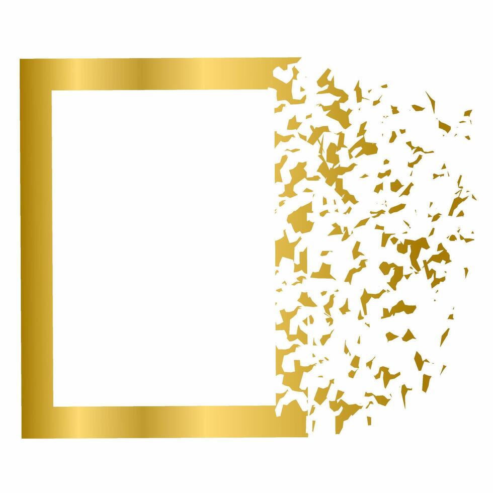 Minimalist Golden Square Border Luxury vector