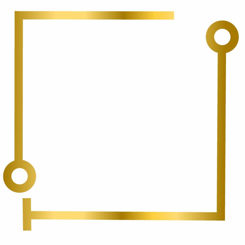 Minimalist Golden Square Border vector