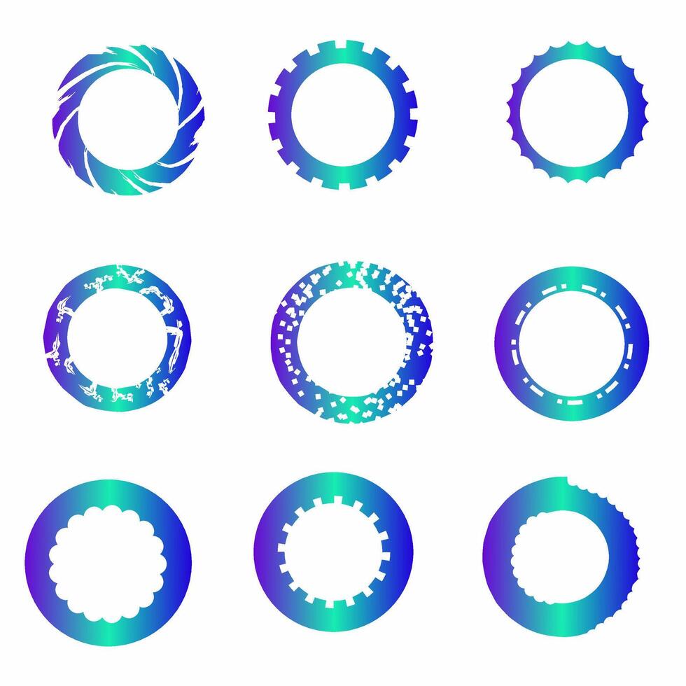 Digital Interface Circle Borders vector