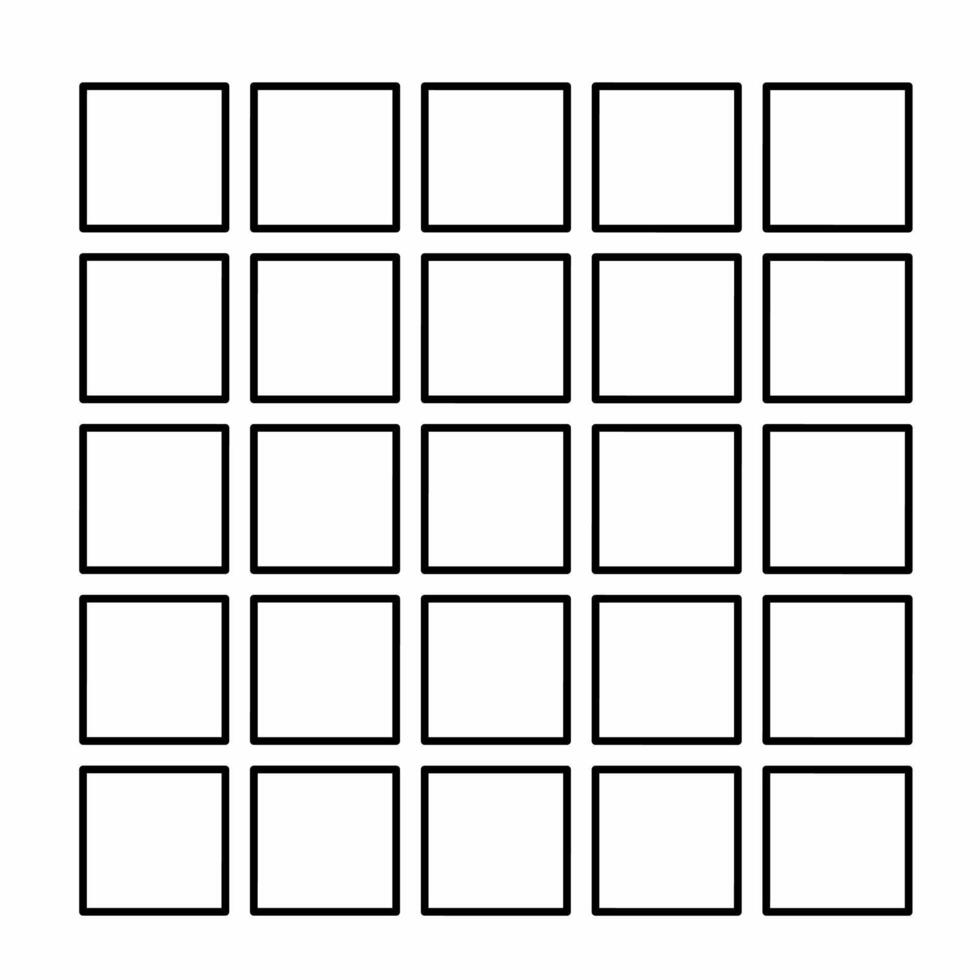 Hand Drawn Square Grid 5x5 Frame vector