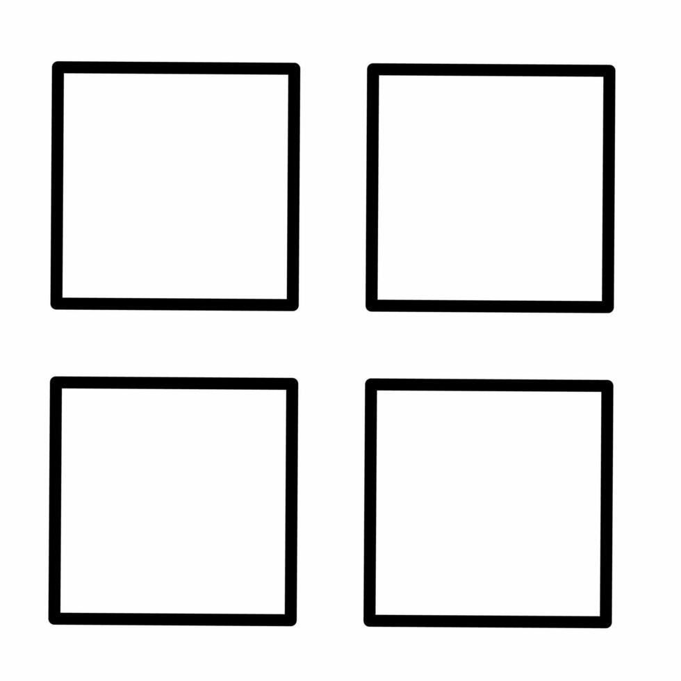 Hand Drawn Square Grid 2x2 Frame vector