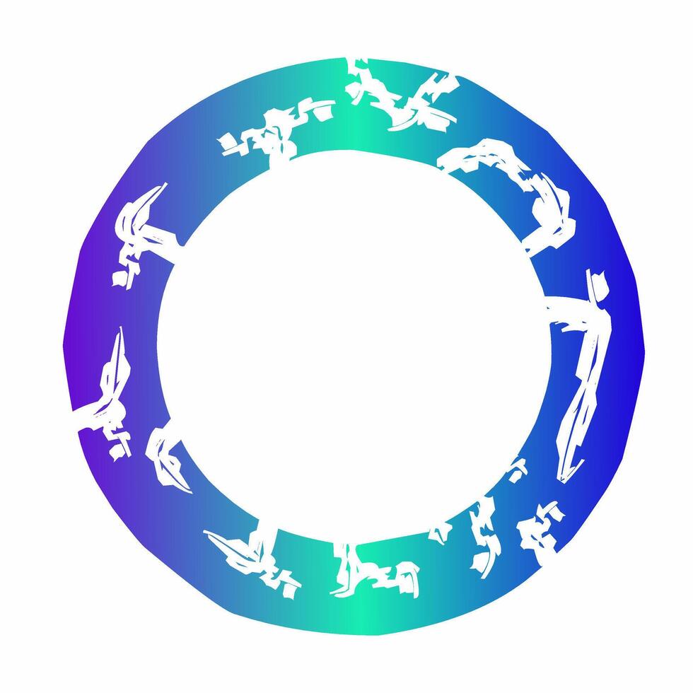 Colorful Circle with Paint Stroke Texture vector
