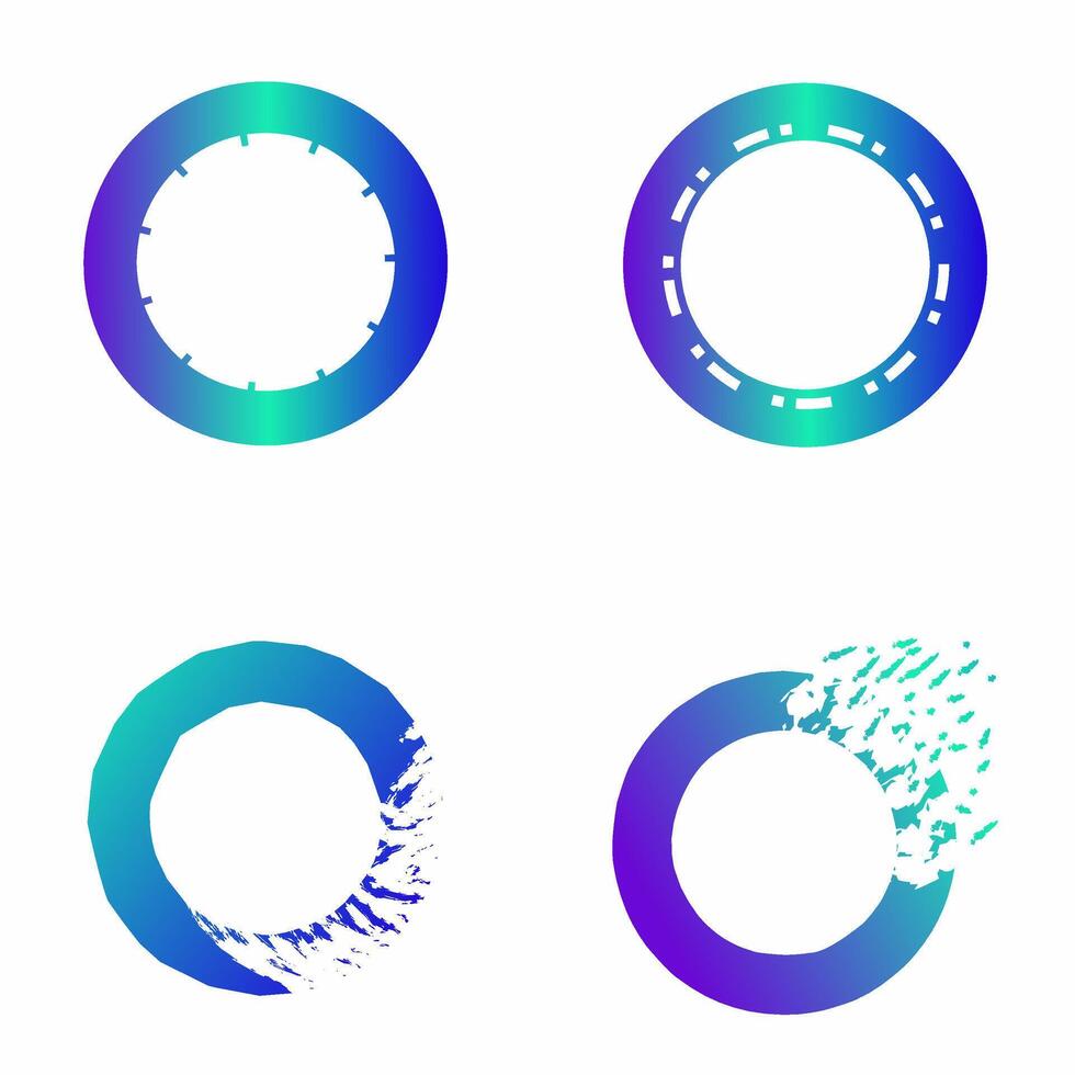 Gradient Circular Tech Frames vector