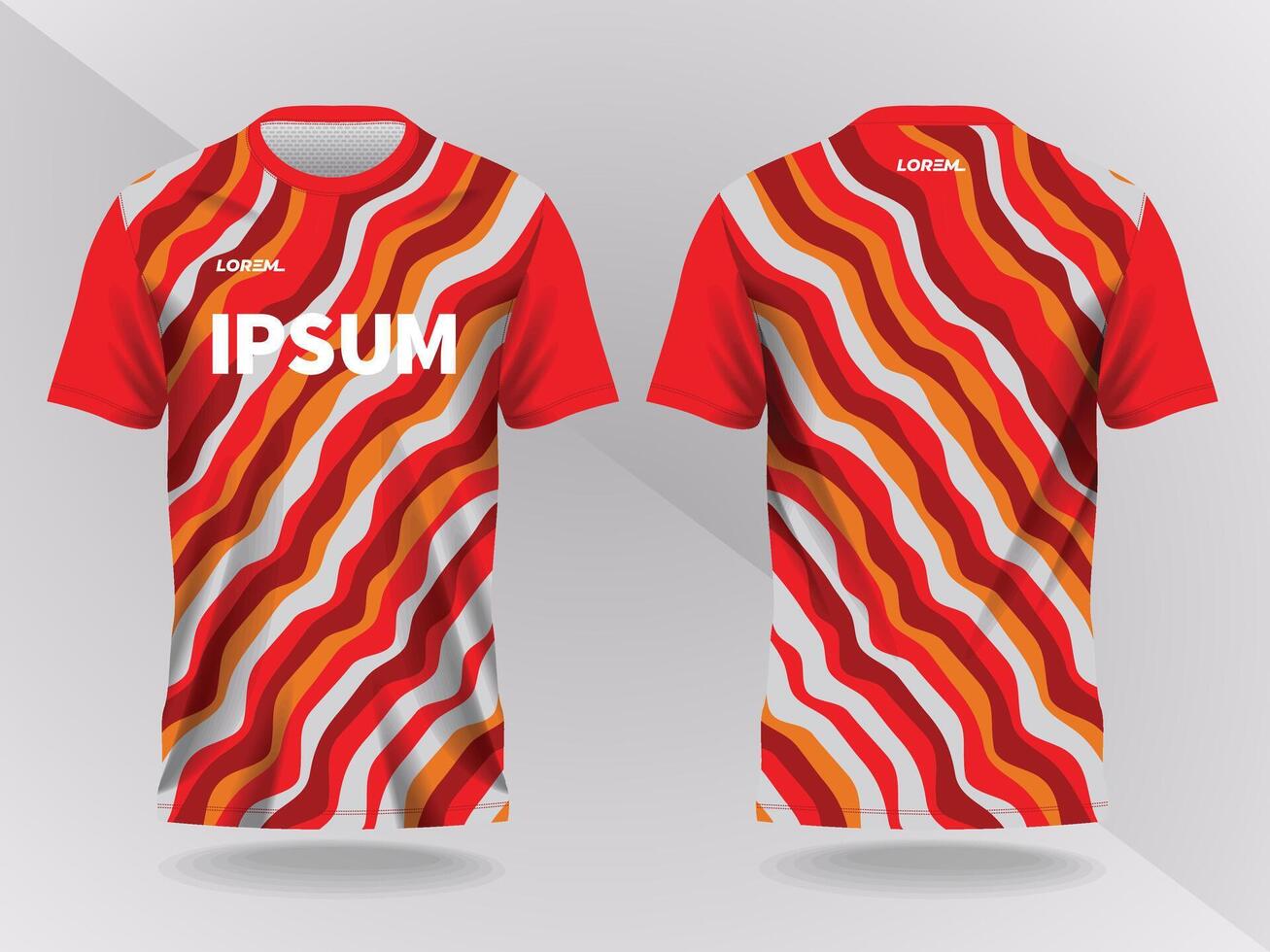 Red and white sports jersey design vector