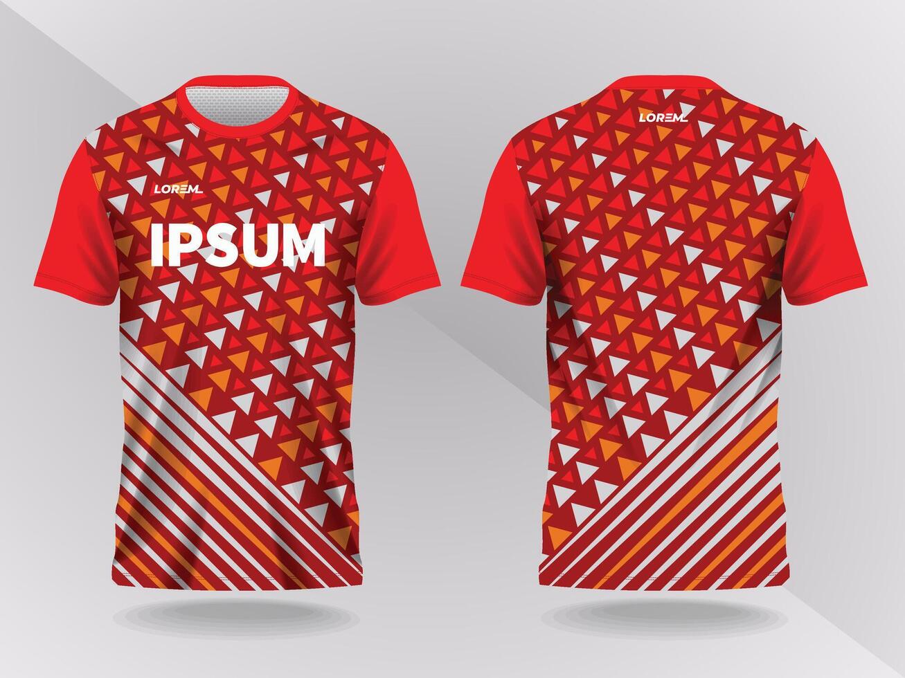 red and white patterned sports jersey vector