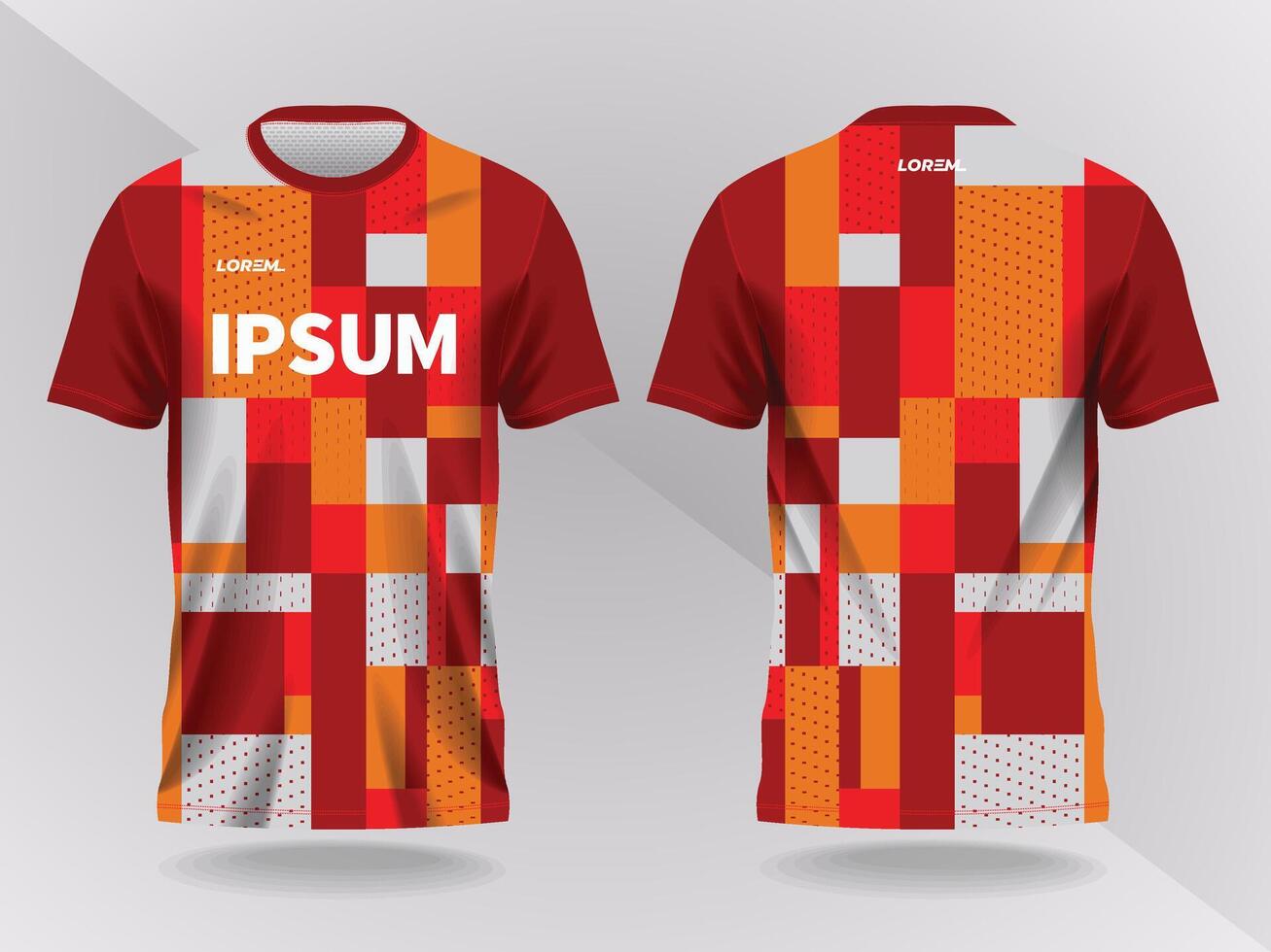 Red and orange patterned t-shirt design vector