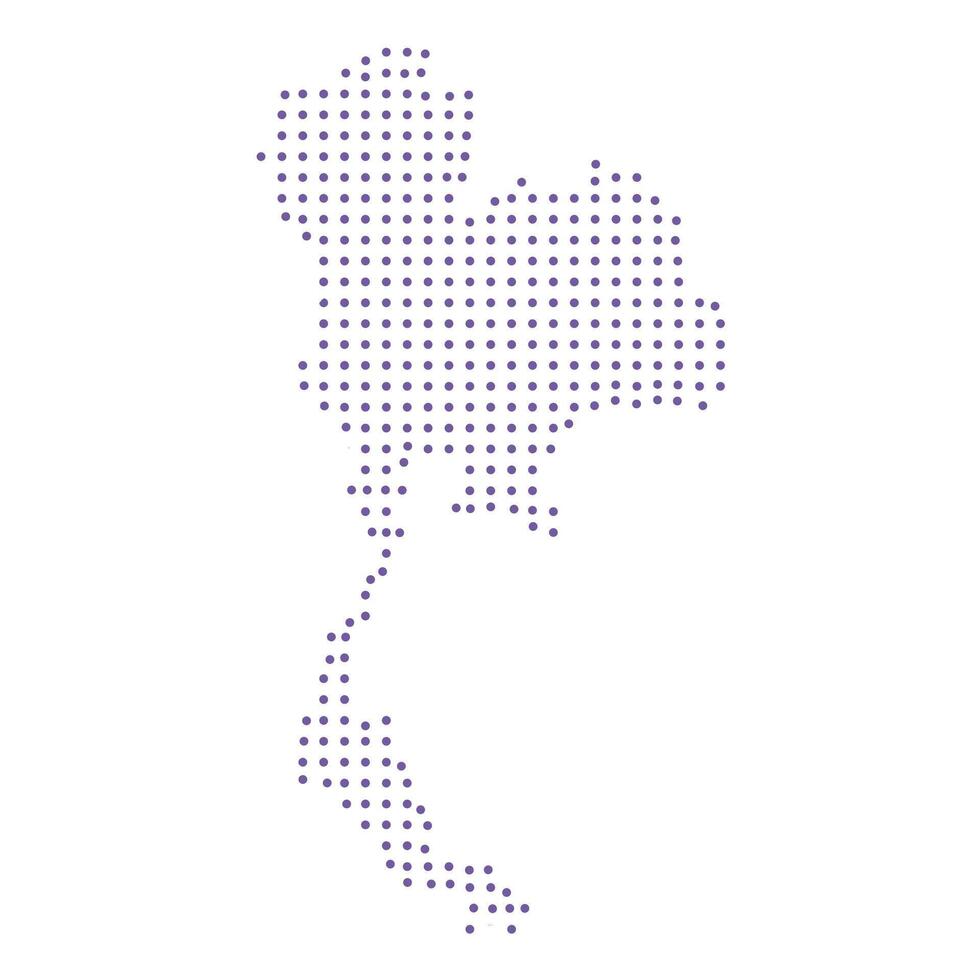 Thailand map dotted pattern design purple circle vector