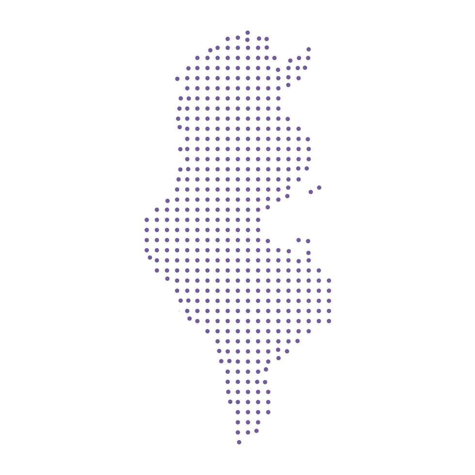Tunisia map dotted pattern design purple circle vector